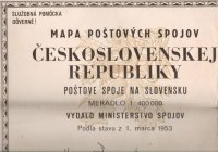 Mapa poštových spojov Československej republiky