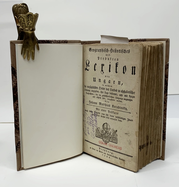 Geographisch-Historisches und Produkten Lexikon von Ungarn... - Ján Matej Korabinský (titulný list)