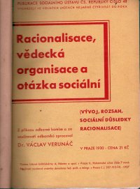 Racionalisace, vědecká organisace a otázka sociální