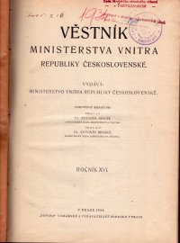 Věstník ministerstva vnitra republiky československé