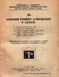Agrární poměry a problémy v antice III.