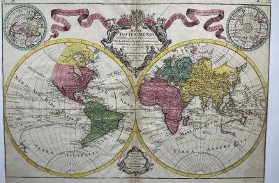 [Mapa sveta] Mappa totius mundi adornata juxta Observationes Dnn Academiae Regalis Scientiarum et nonorum aliorum, fecundum annotationes recentissimus edita Per Gulielum De L´Isle Celeberrinum  Regis Galliae Geographum