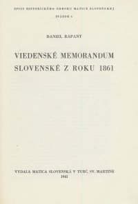 Viedenské memorandum slovenské z roku 1861