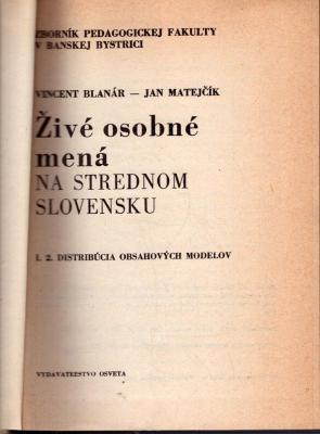 Živé osobné mená na strednom Slovensku