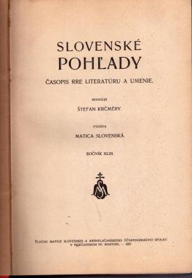 Slovenské pohľady XLIII. I.-II.