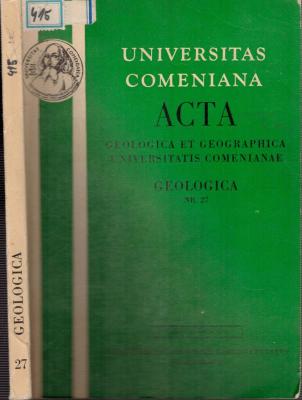 Acta geologica et geographica Universitatis Comenianae