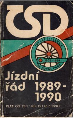 Jízdní řád ČSD 1989-1990