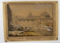 [Rím] Ansicht der Brücke und Schloss St. Angelo in Rom