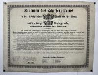 [Bratislava, Štatút lodnej dopravy] Statuten des Schiffervereins in der königlichen Freistadt Preßburg und dem königl. Schloßgrunde, errichtet auf dem Zuckermandel am 6. Jänner 1820.