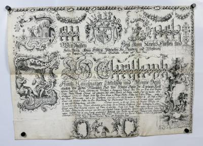 [Výučný list na pergamene, Potvrdenie hlavného záhradníka biskupa z Würzburgu]