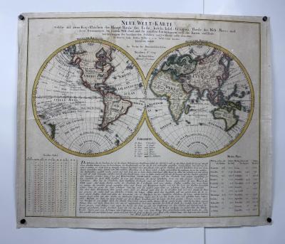 [Mapa sveta] Neue Welt Karte welche auf Zwoo Kugelflaechen die Haupt-Theile der Erde