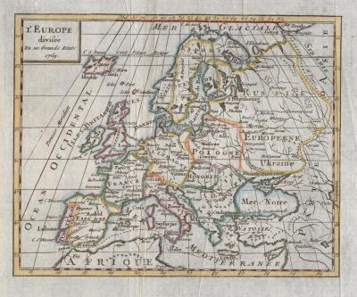 [Mapa Európy] L Europe divisée en ses Grands Etats