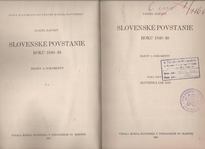 Slovenské povstanie roku 1848-49 I. - II.