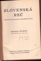 Slovenská reč, KOMPLETNÍ ROČNÍK IV.