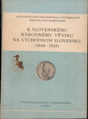 K slovenskému národnému vývinu na východnom Slovensku