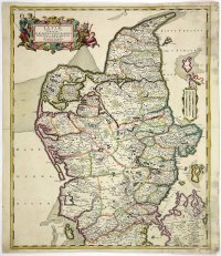 [Dánsko] Jutiae Tabula in quae sunt Diœceses Alburgensis, Wiburgensis, Ripensis et Arhusiensis