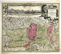 [Rakúsko] Carinthia Ducatus destineta in Superiorem, et Inferior. Cum infertis Dominiis ad Archiep Salisburgens et Episcop. Bambergensis pertinentibus nova mappa Geographica ob oculos et venum exposita per Matth. Seutter