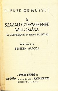 A század gyermekének vallomása