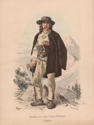 [Goral z Tatranských hôr] Gorale aus dem Tatra-Gebirge, Ungarn. Litografia.