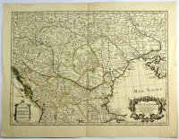 [Dunaj] Carte de la Hongrie et des Pays qui en dependoient autrefois Dressée sur un grand nombre de memoirea et Cartes manuscrites ou imprimées Rectifiez par les Observations du Cte. Marsilii et quelques autres Par Guillaume De l'Isle Geographe, de l'Academie Royale des Sciences A Paris chez l'Auteur Rue des Canettes préz de St. Sculpice avec Privilege du Roy pour 20 ans 1703